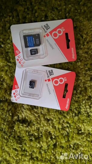 Карты памяти MicroSD 8gb 1шт