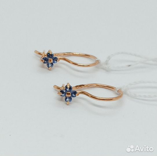 Золотые серьги с камнем