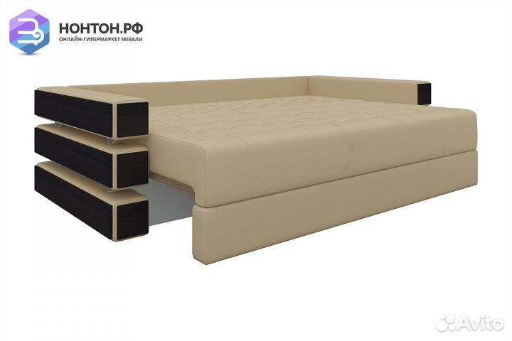 Диван еврокнижка Венеция экокожа бежевая