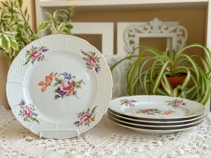 Фарфоровые тарелки, Мейсенский букет. Чехия