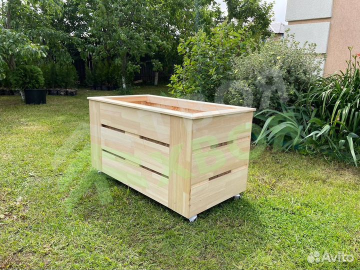 Кашпо деревянные Передвижные (с колесиками)