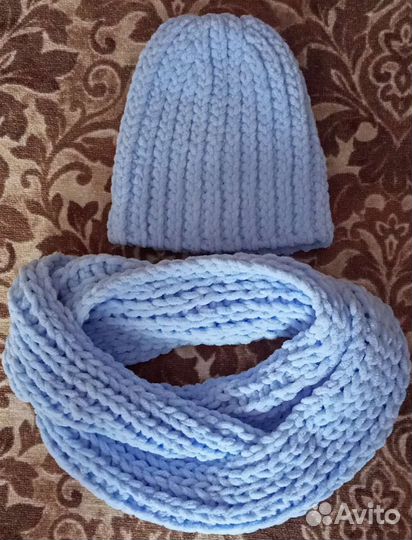 Шапочка и снуд из плюша