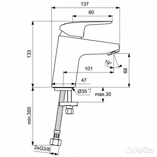 Смеситель для раковины Ideal Standard b1710aa Хром