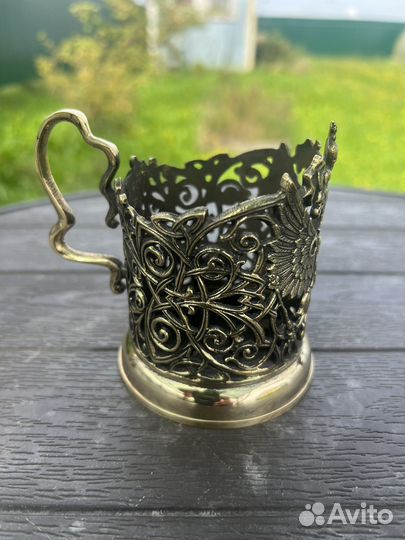 Подстаканник Герб России латунь