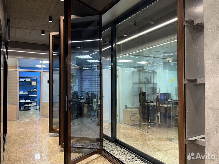 Складная стеклянная дверь гармошка