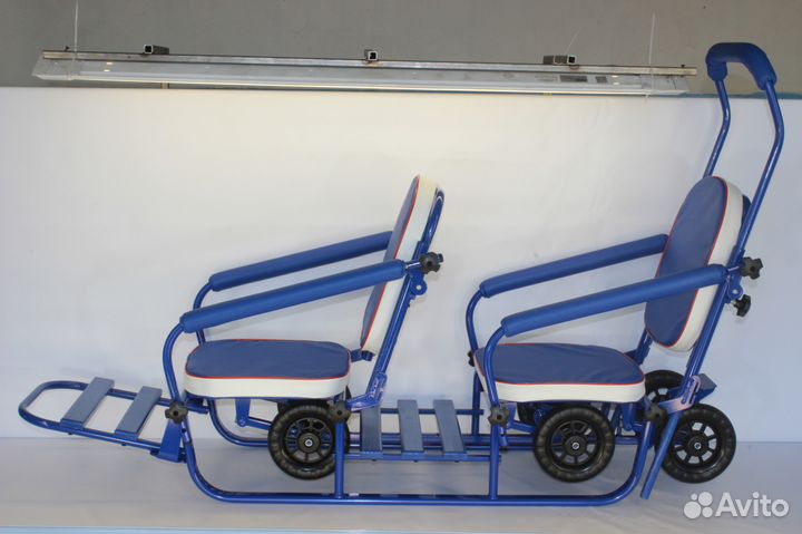 Двухместные санки с 6 колесами