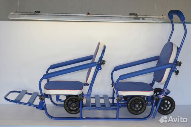 Двухместные санки с 6 колесами