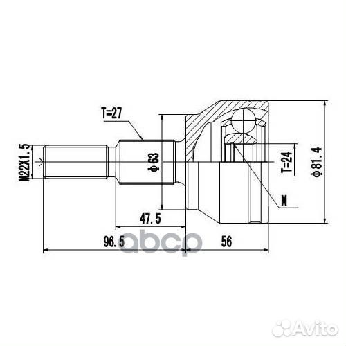 Шрус ford focus CB8 (11-15) внеш. пер.лев/прав