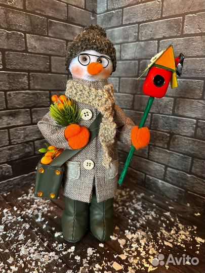 Снеговик игрушка ручной работы