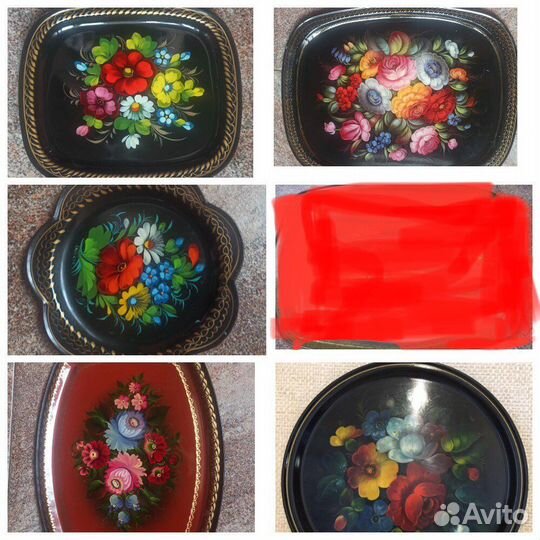 Посуда СССР - подносы Жостово