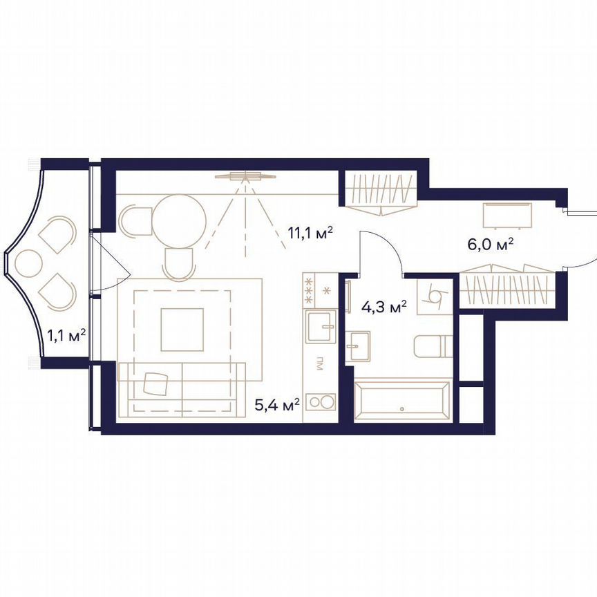 1-к. квартира, 27,9 м², 3/24 эт.