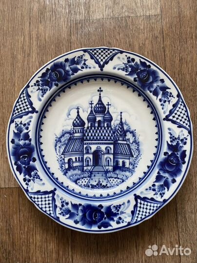 Тарелка гжель авторская