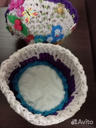 Корзинка вязаная крючком