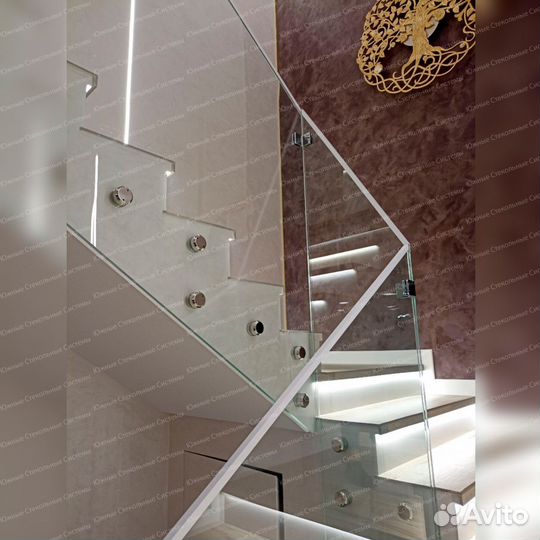 Стеклянные перила для лестницы