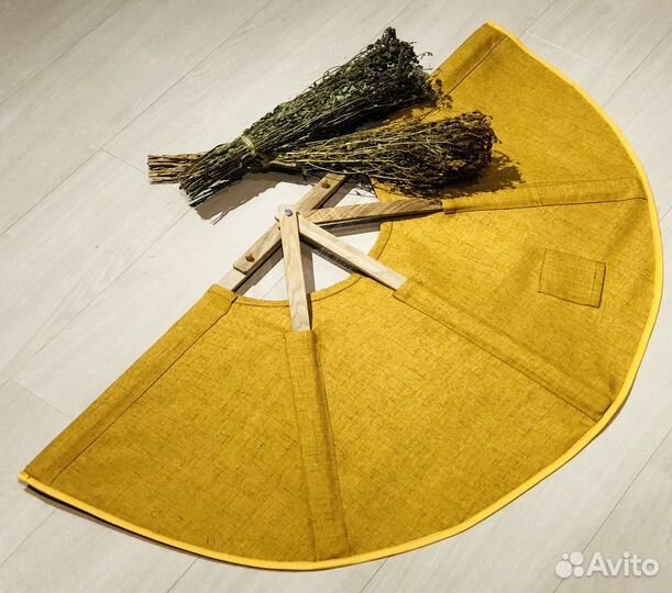 Веер для бани (цвет шафран)