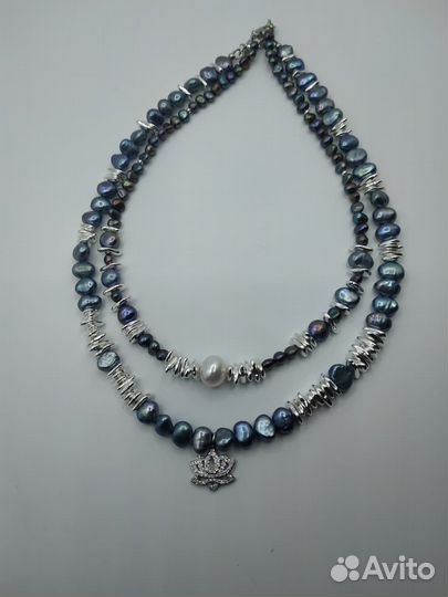 Чокер колье из натурального жемчуга