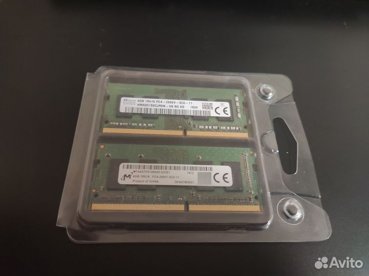 Оперативная память sodimm DDR4 8Gb 4+4