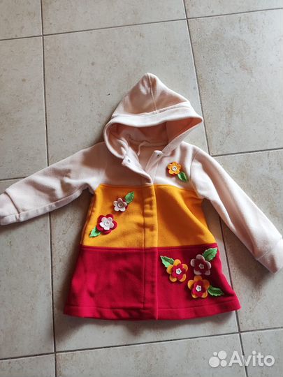 Флисовое пальто для девочки 2-3 года
