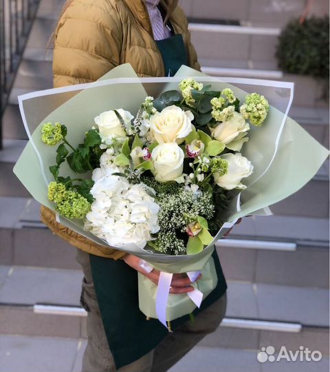 Букеты из гербер, роз и пионов. Доставка/Самовывоз