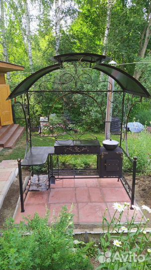 Мангал кованый с печкой