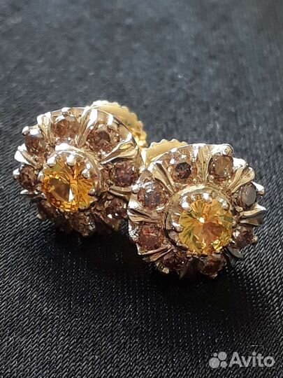 Пуссеты:сапфиры,бр-ты,3,24г,серт. МГУ