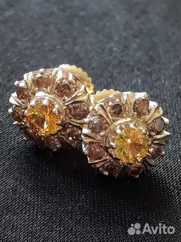 Пуссеты:сапфиры,бр-ты,3,24г,серт. МГУ