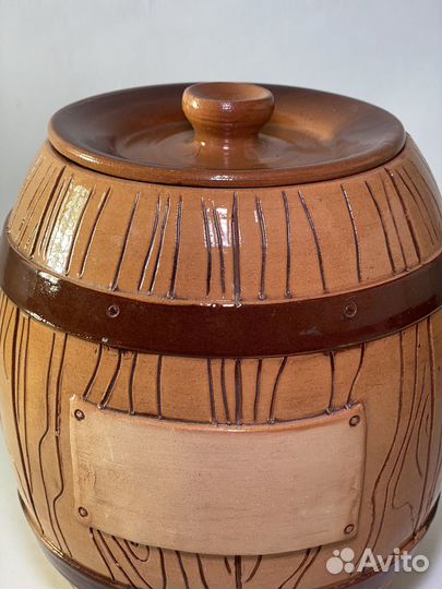 Горшок бочка керамическая для меда