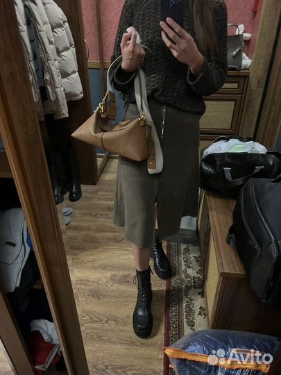 Замшевая юбка 42 lime