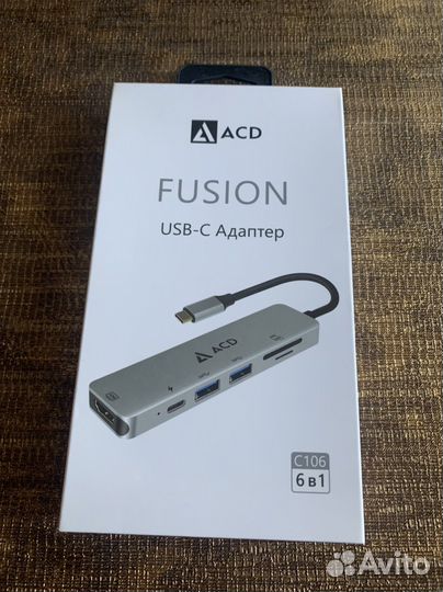Новый хаб ACD USB-C адаптер 6 в 1 для mac book