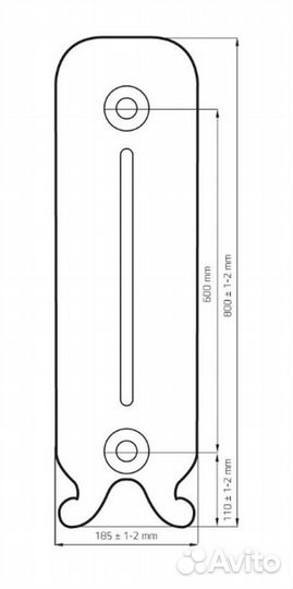 Радиатор чугунный york 600 5 секций Y 600-5s