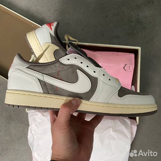 Кроссовки nike air jordan 1 low travis scott mocha