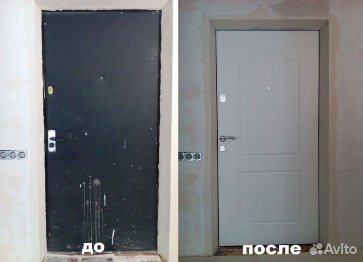 Накладки из мдф на старые метал. двери