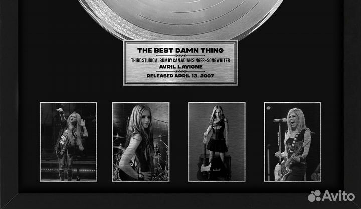Avril Lavigne платиновый винил с автографом декор