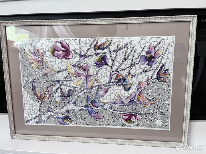 Картина акварель феи