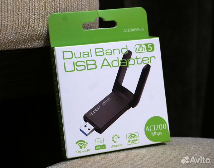 USB-адаптер Wi-Fi 5 Edup AC-1200 (новый в уп.)