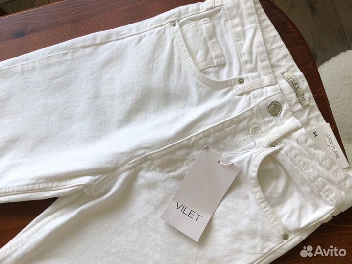 Джинсы белые клеш zara lime vilet 34 XS новые