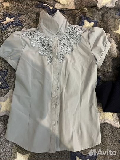 Рубашка с коротким рукавом на девочку 134