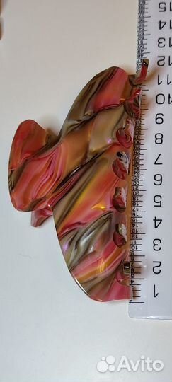 Заколка для волос краб мраморный