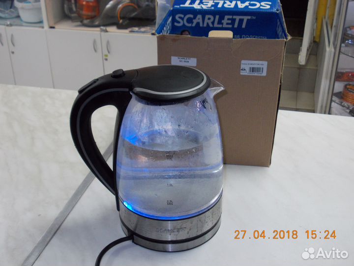 Чайник со стекляннй колбой, гарантия 6 месяцев