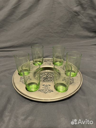 Рюмки из уранового стекла набор 6 штук