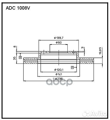 Диск тормозной перед ADC1008V ADC1008V alli