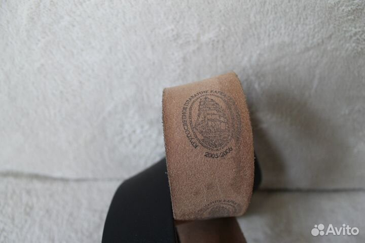 Мужской кожаный ремень с пряжкой Якорь