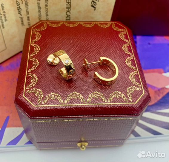 Серьги Cartier Love premium сталь vgold