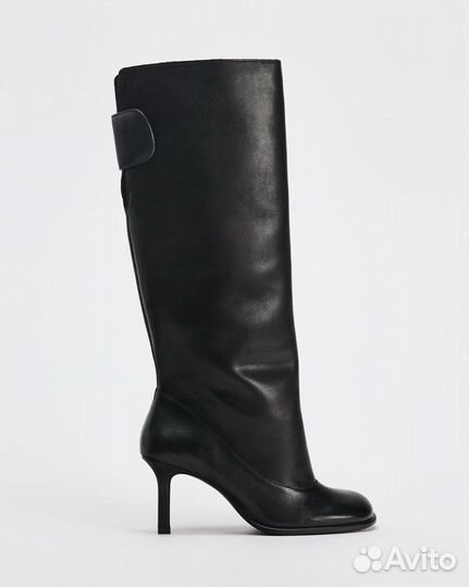 Сапоги zara натуральная кожа