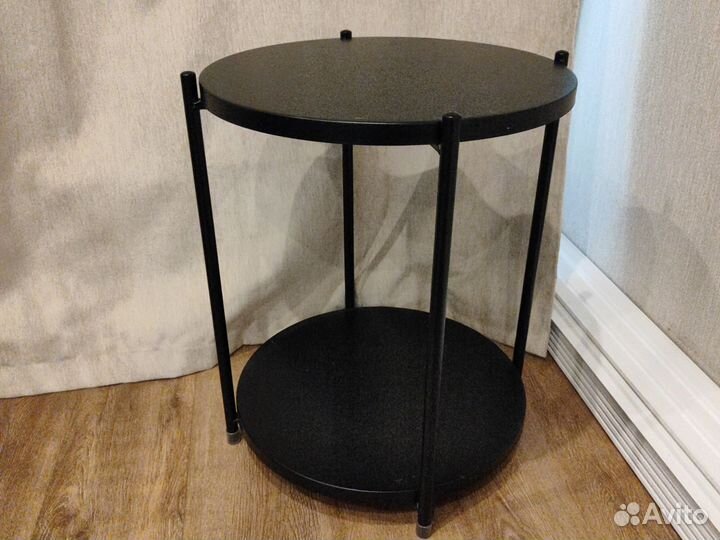 Журнальный столик круглый черный