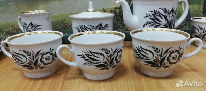 Винтажный фарфоровый кофейный сервиз лфз