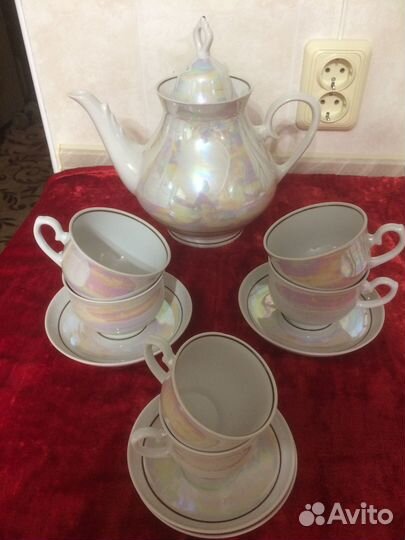 Чайно-кофейный сервиз.Кисловодский фарфор-12 перс