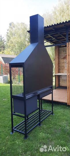 Мангал с печью под казан