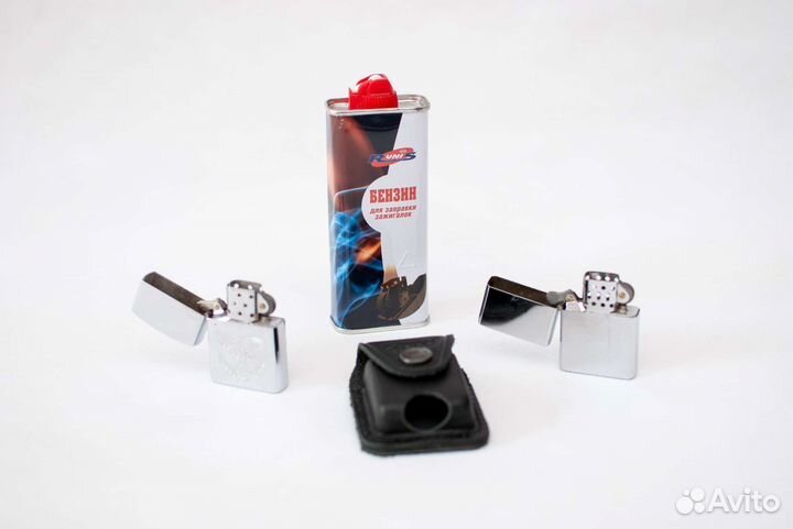 Зажигалки, чехол zippo, бензин, фитиль и кремний