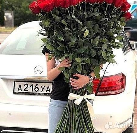 Метровые розы Доставка цветов